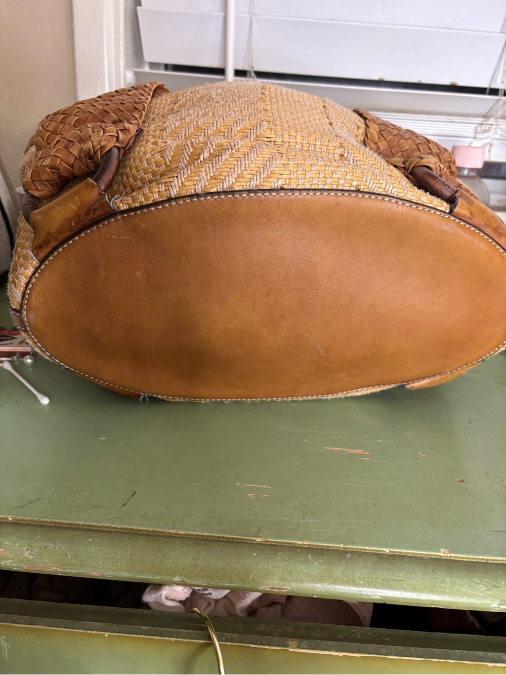 Cole Haan Woven Tan Tote with Braided Handles - Picture 10 of 10